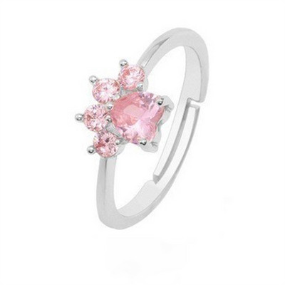 Prsteni s mačjim ušima Otvorenog dizajna, slatki otisci stopala, modni nakitni prsten za žene, mlade djevojke, djetetu, poklon, podesivi životinjski prsten