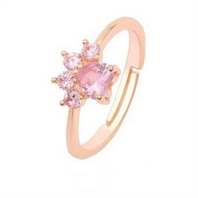 Prsteni s mačjim ušima Otvorenog dizajna, slatki otisci stopala, modni nakitni prsten za žene, mlade djevojke, djetetu, poklon, podesivi životinjski prsten