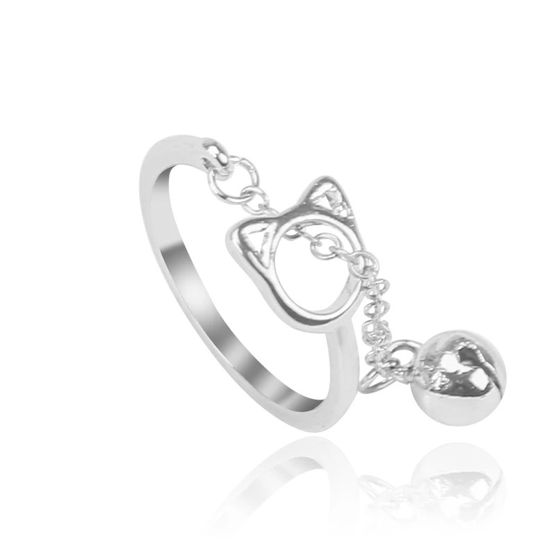 Prsteni s mačjim ušima Otvorenog dizajna, slatki otisci stopala, modni nakitni prsten za žene, mlade djevojke, djetetu, poklon, podesivi životinjski prsten