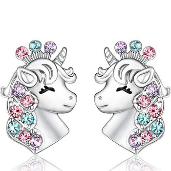 Fashion Girl You Are Magical Cute Lucky Unicorn Колие Обеци с камък Кон Бижута Подарък за момичета Приятели Сестри