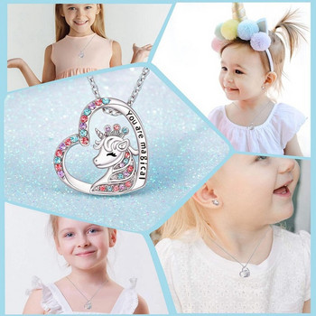 Fashion Girl You Are Magical Cute Lucky Unicorn Колие Обеци с камък Кон Бижута Подарък за момичета Приятели Сестри