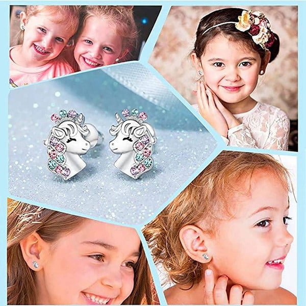 Fashion Girl You Are Magical Cute Lucky Unicorn Colier Cercei Stud Birthstone Cal Bijuterii Cadou pentru fete Prieteni Surori