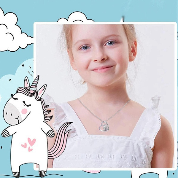 Fashion Girl You Are Magical Cute Lucky Unicorn Colier Cercei Stud Birthstone Cal Bijuterii Cadou pentru fete Prieteni Surori