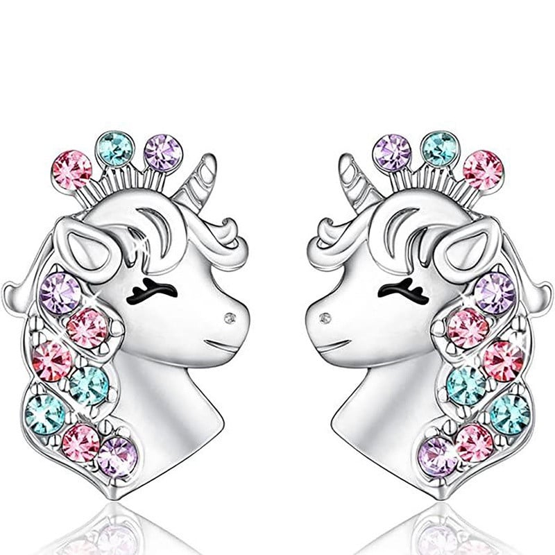 Fashion Girl You Are Magical Cute Lucky Unicorn Colier Cercei Stud Birthstone Cal Bijuterii Cadou pentru fete Prieteni Surori
