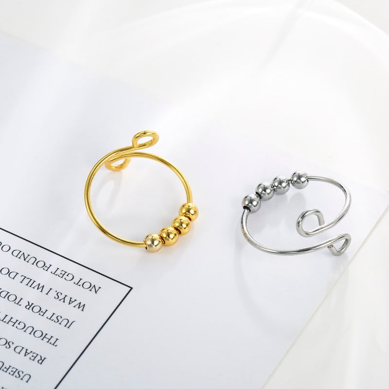 Skyrim rozsdamentes acél forgó gyöngyök szorongásgátló gyűrűk állítható stresszoldó gyűrűk nőknek férfiaknak 2023 divatékszer ajándék