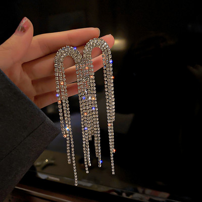 Temperament coreean ciucuri lung la modă design de modă plin de cercei cu strass bijuterii de petrecere Bijoux Cadouri rafinate comerț cu ridicata