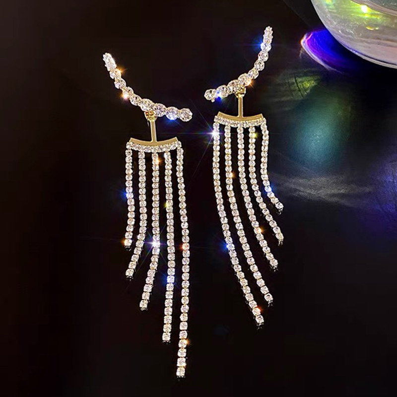 Temperament coreean ciucuri lung la modă design de modă plin de cercei cu strass bijuterii de petrecere Bijoux Cadouri rafinate comerț cu ridicata