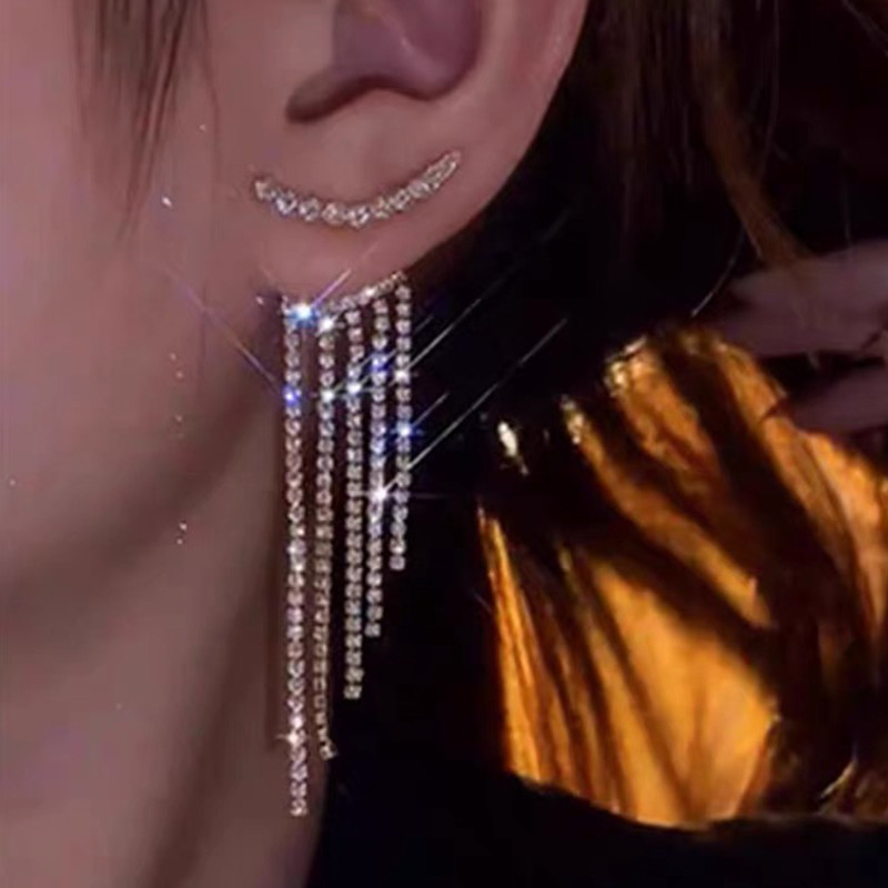 Temperament coreean ciucuri lung la modă design de modă plin de cercei cu strass bijuterii de petrecere Bijoux Cadouri rafinate comerț cu ridicata
