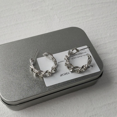 LATS Fashion Distortion Interweave Twist fém kör geometriai kerek karikás fülbevaló nőknek kiegészítők Retro party ékszerek