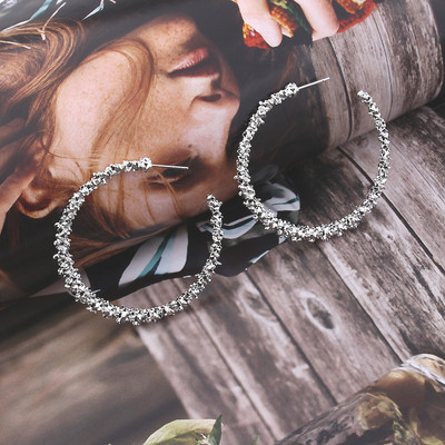 LATS Fashion Distortion Interweave Twist fém kör geometriai kerek karikás fülbevaló nőknek kiegészítők Retro party ékszerek