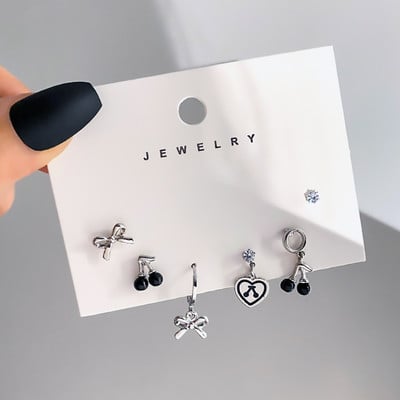 FNIO, moda coreeană, metal, dragoste, inimă, cercei cu picătură, cercei mici pentru femei, la tendință, cu pandantiv, set de cercei cu piercing, bijuterii 2022