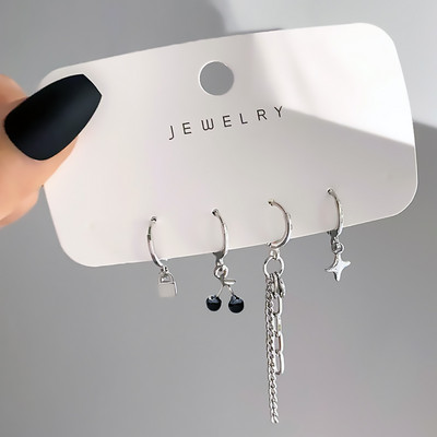 FNIO, moda coreeană, metal, dragoste, inimă, cercei cu picătură, cercei mici pentru femei, la tendință, cu pandantiv, set de cercei cu piercing, bijuterii 2022