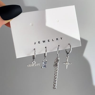 FNIO, moda coreeană, metal, dragoste, inimă, cercei cu picătură, cercei mici pentru femei, la tendință, cu pandantiv, set de cercei cu piercing, bijuterii 2022