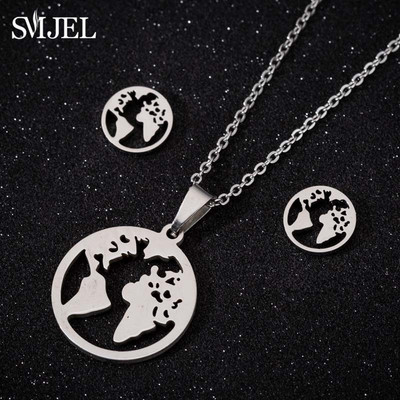 Rozsdamentes acél röplabda ékszerkészlet nőknek Minimalista üreges golyó alakú nyaklánc fülbevaló háromszög kiegészítők klub ajándékok