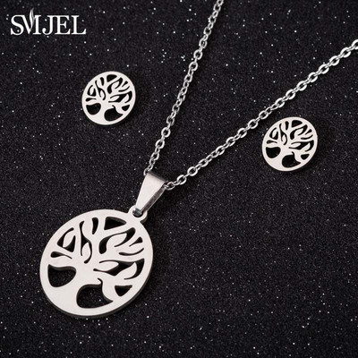 Rozsdamentes acél röplabda ékszerkészlet nőknek Minimalista üreges golyó alakú nyaklánc fülbevaló háromszög kiegészítők klub ajándékok