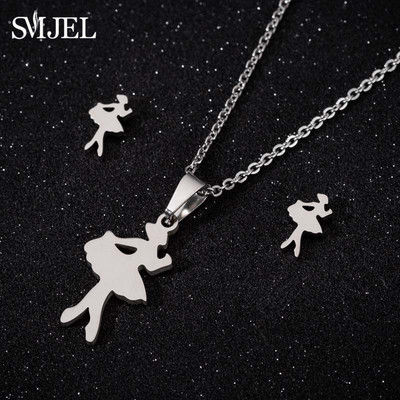 Rozsdamentes acél röplabda ékszerkészlet nőknek Minimalista üreges golyó alakú nyaklánc fülbevaló háromszög kiegészítők klub ajándékok