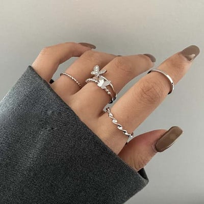 Boho arany színű kereszt széles gyűrű szett női lányoknak egyszerű láncos ujj farok gyűrűk 2022 ÚJ bizsu ékszer ajándék gyűrű női