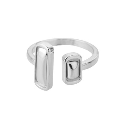 Rozsdamentes acél sima dupla golyós gyöngyök női gyűrűk nyitott arany színű geometriai esküvői pár gyűrűk esztétikus ékszer ajándék