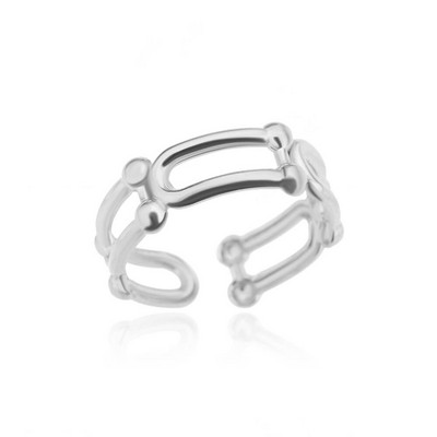 Rozsdamentes acél sima dupla golyós gyöngyök női gyűrűk nyitott arany színű geometriai esküvői pár gyűrűk esztétikus ékszer ajándék