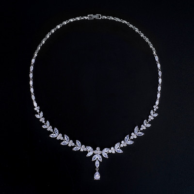 Ekopdee luxus briliáns cirkónia nyaklánc készlet fülbevaló gyűrű női CZ Light Drop menyasszonyi esküvői ékszer készletek 2022 új