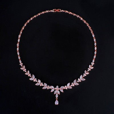 Ekopdee luxus briliáns cirkónia nyaklánc készlet fülbevaló gyűrű női CZ Light Drop menyasszonyi esküvői ékszer készletek 2022 új