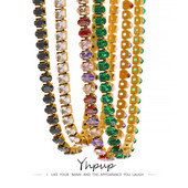 Yhpup Luxury Impermeabil CZ Tenis Cubic Zirconia Oțel inoxidabil Choker Colier Brățară Set de bijuterii Bling pentru petrecere de femei
