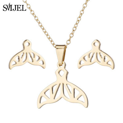 Rozsdamentes acél mancs nyaklánc fülbevaló nőknek Egyszerű üreges kutyamancs ékszerkészletek Aranyos macska medál nyaklánc 2021 születésnapi ajándék