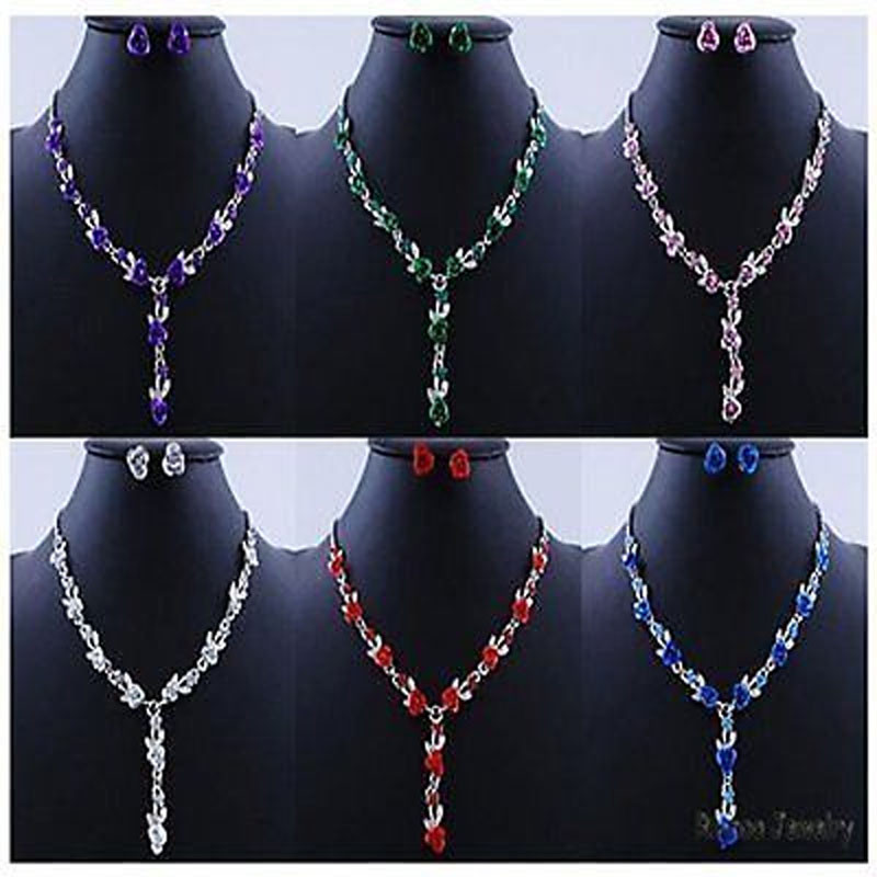 Vintage nyaklánc fülbevaló esküvői menyasszonyi elegáns ékszer készletek nőknek virág nyaklánc házassági gyöngyök ékszer szett divat