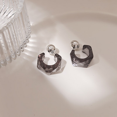 Velike prstenaste naušnice zlatne boje Metalne naušnice s korejskom geometrijom za žene Ženske retro božićne naušnice Modni nakit u trendu 2020.