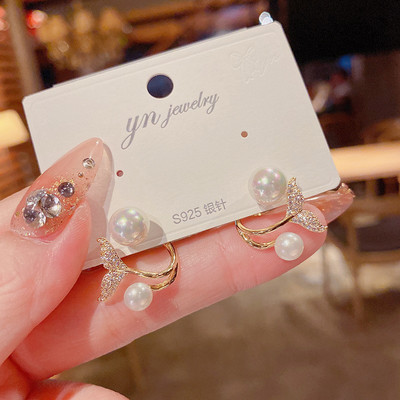 Aranyos koreai fülbevaló szerelmes szív Bling cirkon kőrózsa arany színű fülbevaló női koreai divatékszer 2021 új ajándék