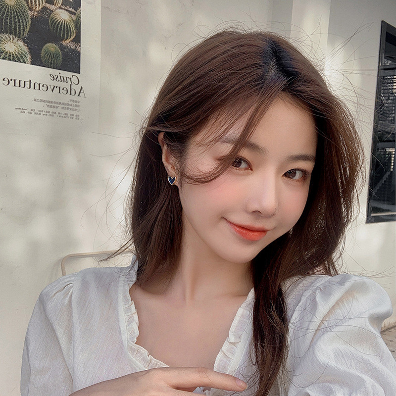 Aranyos koreai fülbevaló szerelmes szív Bling cirkon kőrózsa arany színű fülbevaló női koreai divatékszer 2021 új ajándék