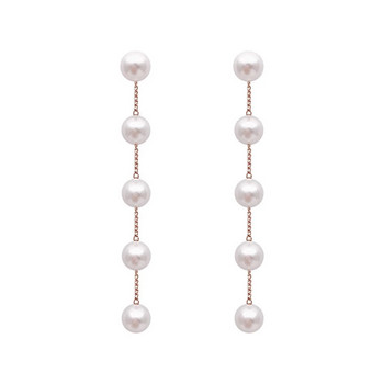Тенденция Симулация на перлени дълги обеци Женска лунна звезда Цвете с кристали Сватбени висулки Обеци Модни корейски бижута Обеци