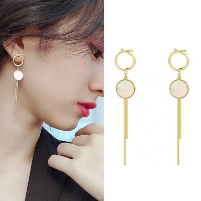 Trend Simulation Pērļu garie auskari Sieviešu Mēness Zvaigzne Zieds Rhinestone Kāzu Kulons Auskari Modes Korejas rotaslietas Auskari