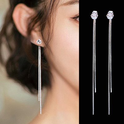 Trend Simulation Pērļu garie auskari Sieviešu Mēness Zvaigzne Zieds Rhinestone Kāzu Kulons Auskari Modes Korejas rotaslietas Auskari