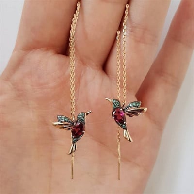 Nouă modă Little Bird Drop Cercei lungi agățați pentru femei Cercei cu ciucuri de fete elegante Bijuterii elegante Cadou de personalitate