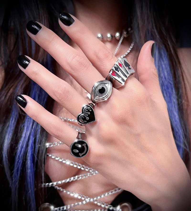 Inele gotice punk inimă broaște cu craniu pentru femei bărbați gotic vintage păianjen iepure zâmbet fata inel cuplu bijuterii de modă cadou