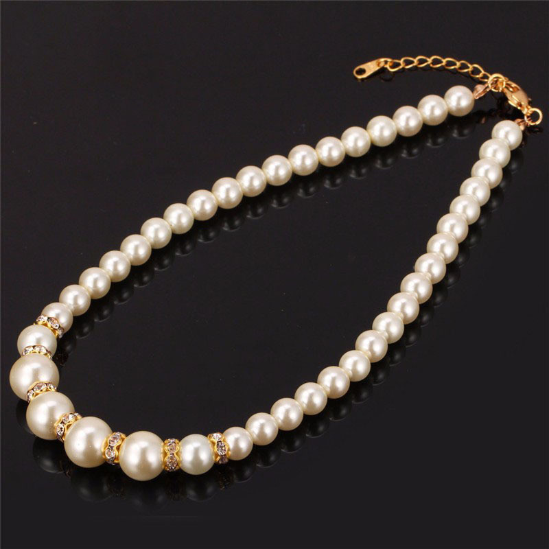 Γούρι Γαμήλια κοσμήματα μαργαριτάρι δώρο χορού χορού Κρυστάλλινο βραχιόλι κολιέ σκουλαρίκια για γυναίκες Σετ κοσμημάτων