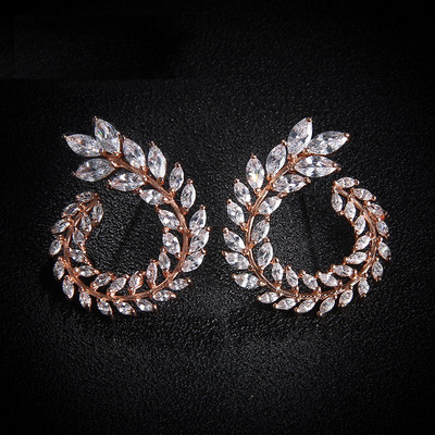 LXOEN luxus AAA cirkon olíva ágú medál szett nőknek divatos fehér rózsa arany színű esküvői ékszer készletek partira