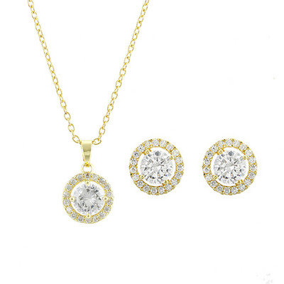 LXOEN luxus AAA cirkon olíva ágú medál szett nőknek divatos fehér rózsa arany színű esküvői ékszer készletek partira