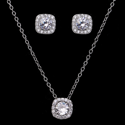 LXOEN luxus AAA cirkon olíva ágú medál szett nőknek divatos fehér rózsa arany színű esküvői ékszer készletek partira