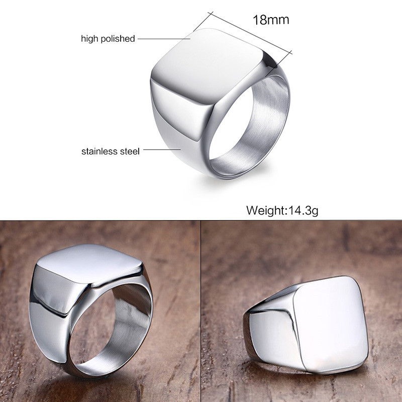 Inel cu sigiliu cu inițiale retro Vnox pentru bărbați, 18 mm, ștampilă grea, bandă masculină, litere din oțel inoxidabil, bijuterii personalizate, cadou pentru el