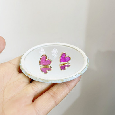 Édes akril szívű fülbevaló, finom arany színű, aranyos mini fülbevalók Divatos fülkörmök női lányoknak esküvői ékszer ajándék