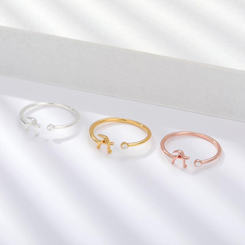 Prstenje s početnim slovom AZ za žene Otvoreni podesivi vjenčani prsten od nehrđajućeg čelika 2023 Trend zlatne boje Nakit Dodaci za par Poklon