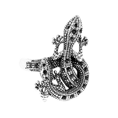 Gyűrű Női Lányoknak Kígyó Mosoly Divat Férfi Ékszerek Vintage Ősi Ezüst Szín Punk Hip Hop Állítható Boho Béka