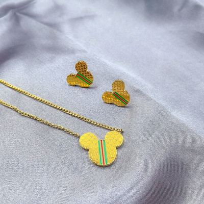 Colier cu pandantiv cu cristale de lux Seturi de cercei Guler din oțel inoxidabil Colier pentru claviculă pentru femei Collier Bijuterii de modă