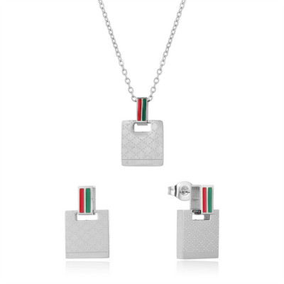 Colier cu pandantiv cu cristale de lux Seturi de cercei Guler din oțel inoxidabil Colier pentru claviculă pentru femei Collier Bijuterii de modă