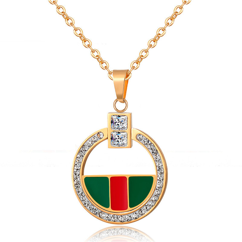 Colier cu pandantiv cu cristale de lux Seturi de cercei Guler din oțel inoxidabil Colier pentru claviculă pentru femei Collier Bijuterii de modă