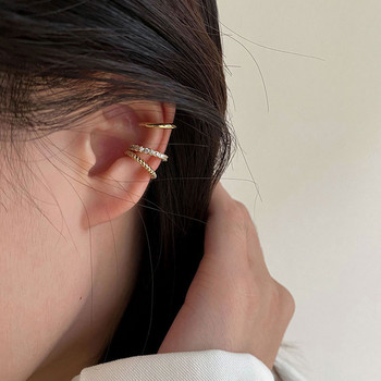 3 τεμ/Σετ Κλιπ σκουλαρίκι για γυναίκες Unisex Μινιμαλιστική Μόδα Σκουλαρίκια με κρίκο χόνδρου Σετ μανσέτα στο αυτί ψεύτικο τρυπημένο κλιπ στο σκουλαρίκι