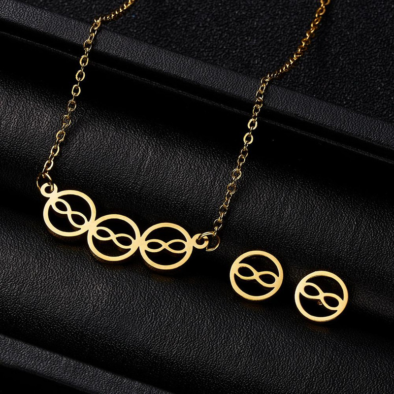 Rinhoo klasszikus rozsdamentes acél medál nyaklánc fülbevaló készletek lánc ékszerek szerelmes szív pillangó virág buli születésnapi ajándékok