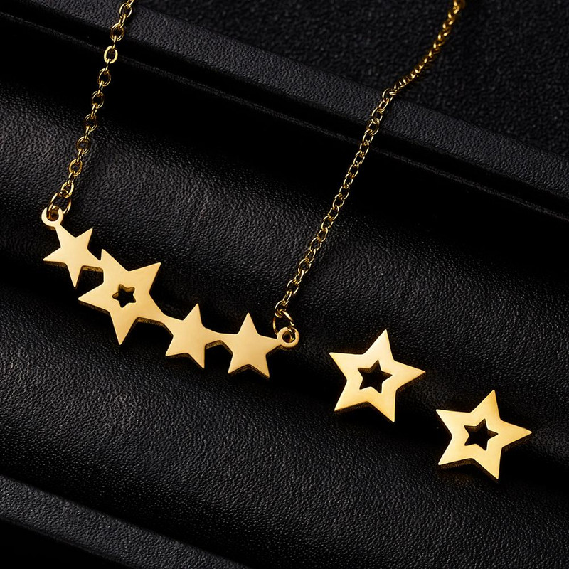 Rinhoo klasszikus rozsdamentes acél medál nyaklánc fülbevaló készletek lánc ékszerek szerelmes szív pillangó virág buli születésnapi ajándékok